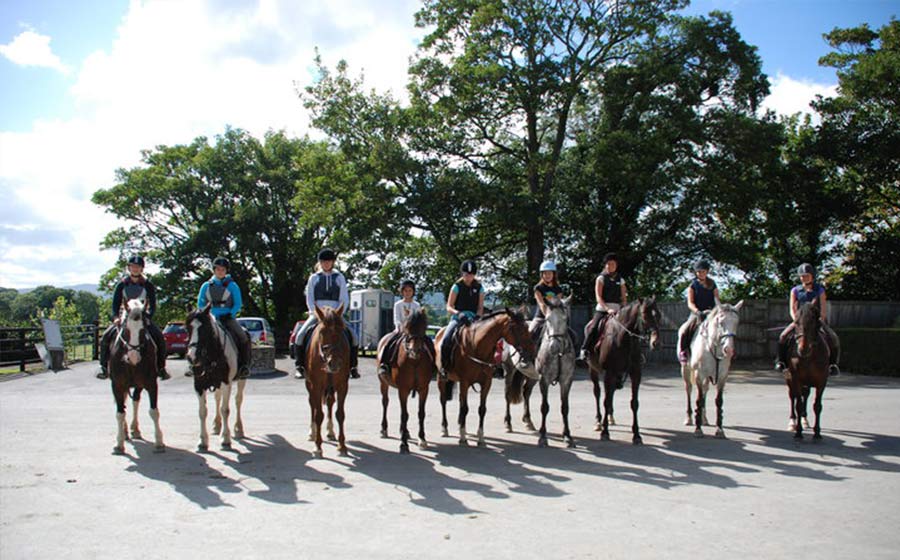 horse riders at intensive equestrian horse riding camp in ireland