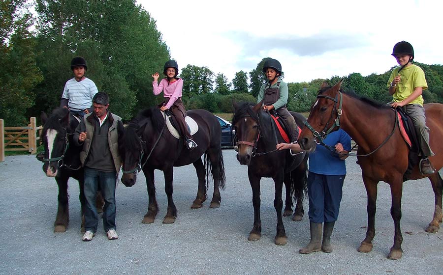 horse riders at junior equestrian camp ireland