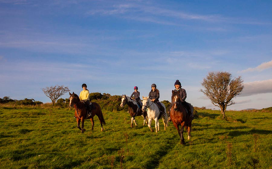 Montar a caballo en Irlanda para familias y grupos